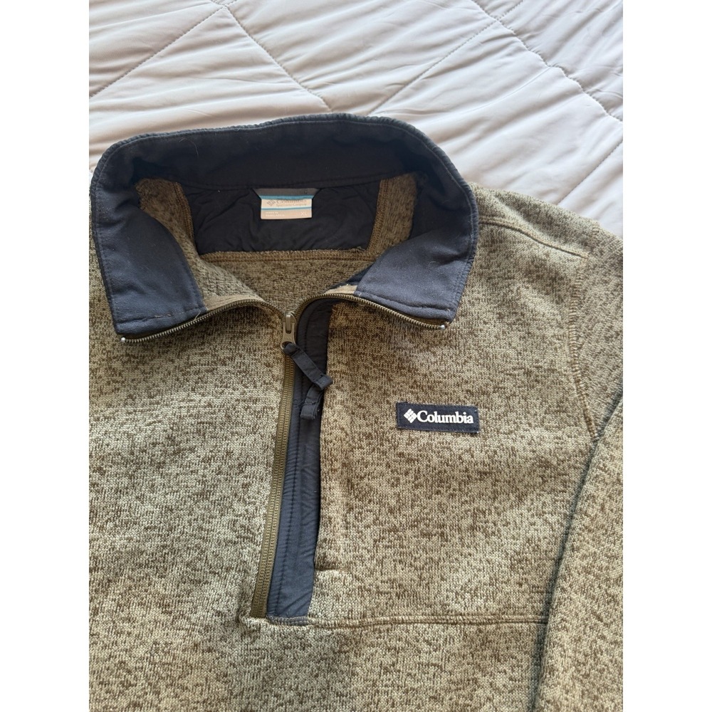 Columbia Mens small Large Zip Solid heather fleece sweater pullover